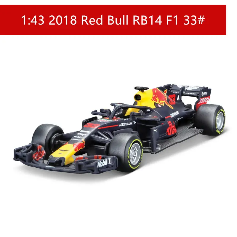 RED BULL-RB14-33 Бураго 1:43 красный BULL-RB12 сплав F1 модель автомобиля литье под давлением модель автомобиля моделирование автомобиля украшение коллекция подарочная игрушка - Цвет: RED BULL-RB14-33