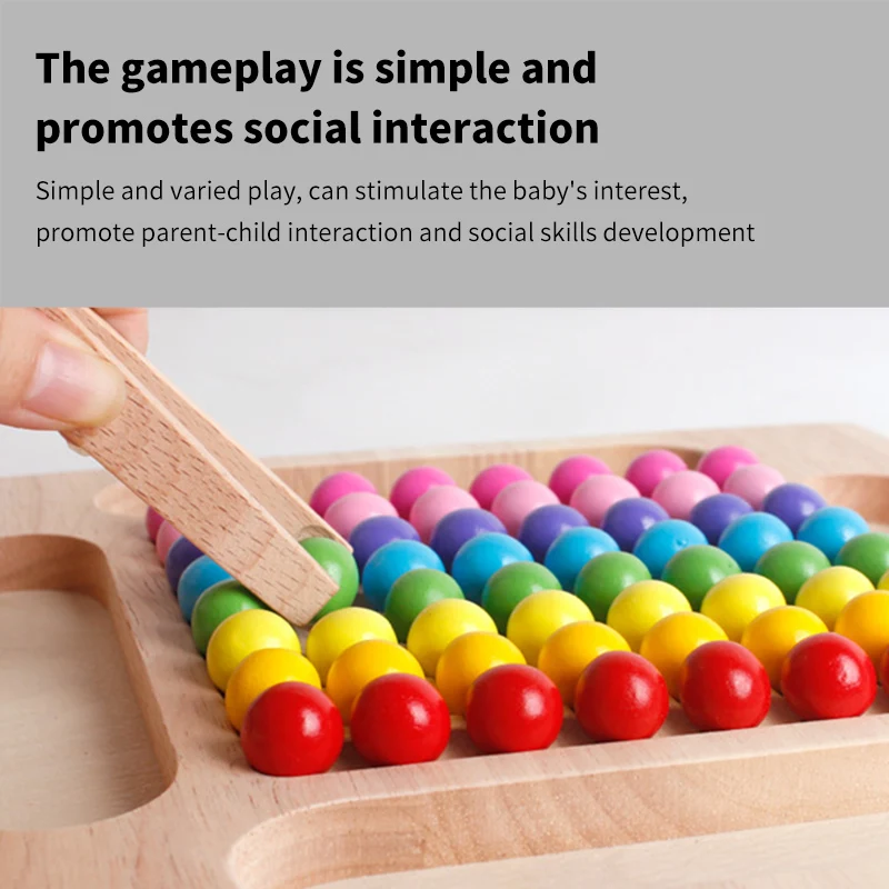

Color Classification Matching Box Clip Bead Elimination Bead Montessori Early Learning Kindergarten Board Game Educational Toy