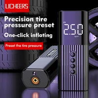licheers tyre inflator portable compressor digital car tyre pump 12v 50 100psi rechargeable air compressor for motorcycle