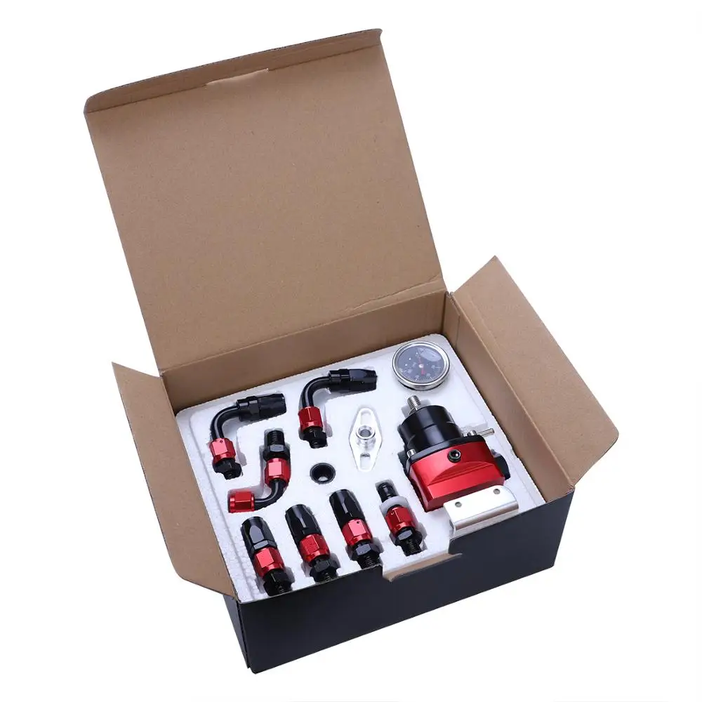 Универсальный Регулируемый регулятор давления топлива Комплект FPR &amp Oil 100PSI Guage AN6