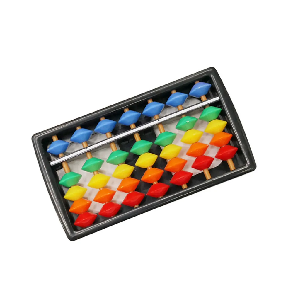 Портативные пластиковые Abacus 7 стержней красочные бусины арифметические счеты