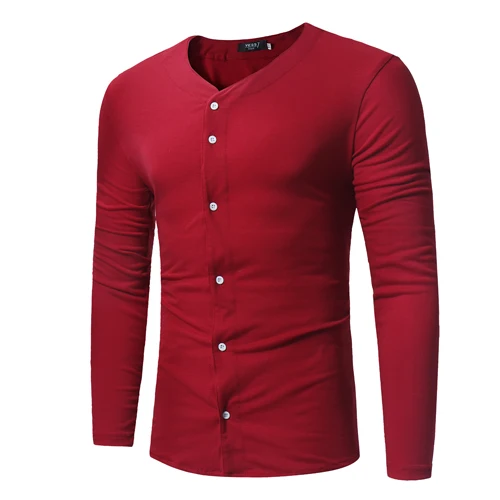2017 Горячая новинка Мужская Повседневная футболка сплошной цвет модный кардиган