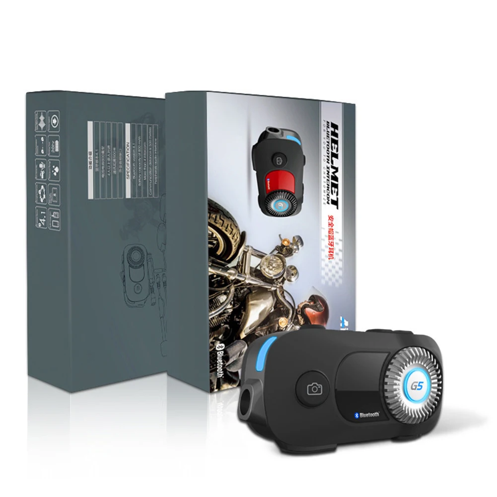 G5 Motorcycle Helmet Bluetooth Headset Waterproof Intercom Driving Recorder HD Camera For Motorcycle Accessories
