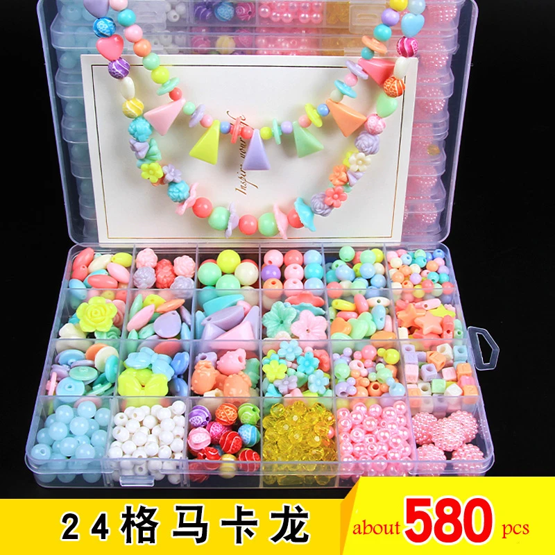 

24 Grid DIY Handmade Beads Toys For Children With Accessory Set Girl Weaving Bracelet Jewelry Making Toys Creative Children Gift