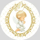 Круглый фон для фотосъемки с изображением голубей золотого Ангела