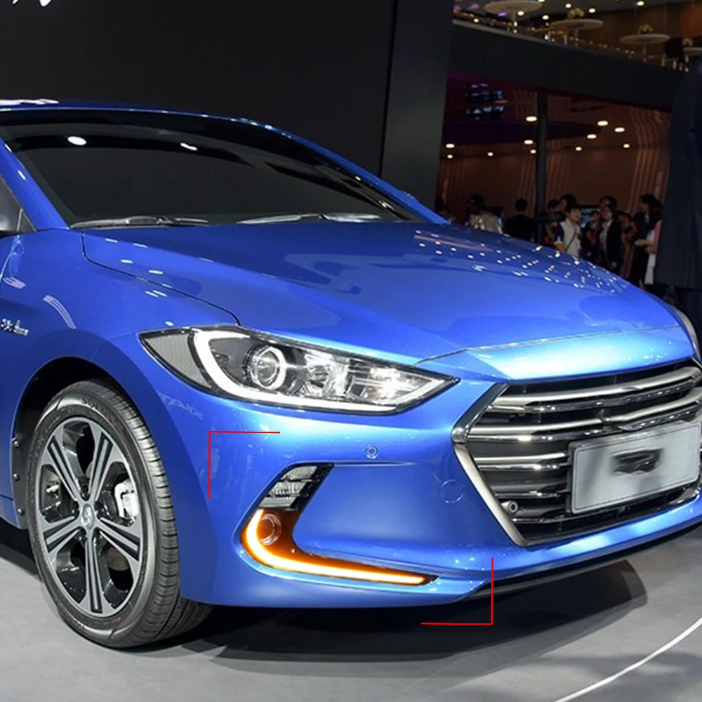 Автомобильный мигающий 2 шт. светодиодный противотуманный фонарь для Hyundai Elantra 2016