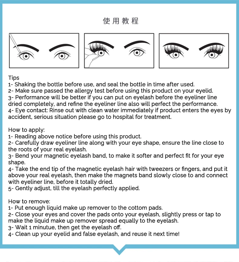 genailish magnetic eyelashes& magnetic eyeliner kit 5 magnets false eyelashes handmade natural 2 pairs lashes makeup tools set