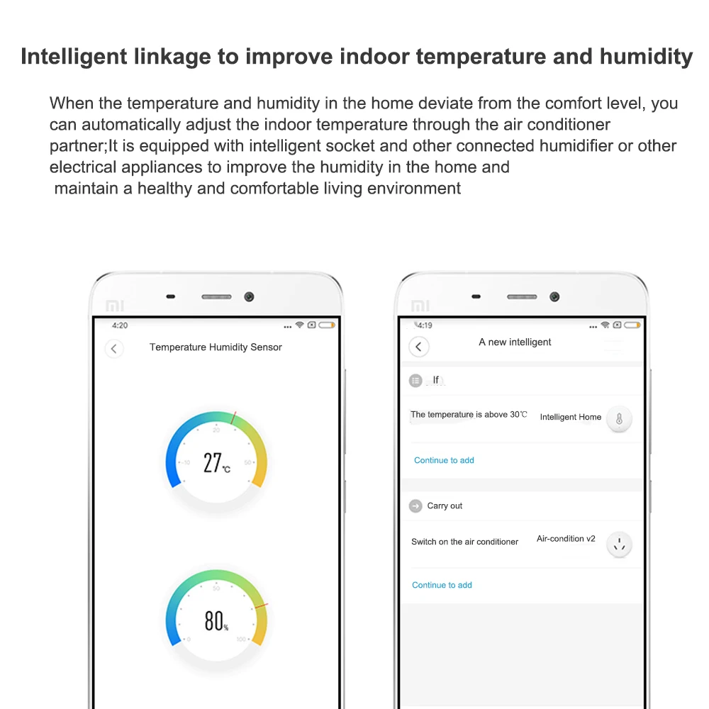 Умный датчик давления воздуха и влажности Aqara работает с приложениями Android IOS