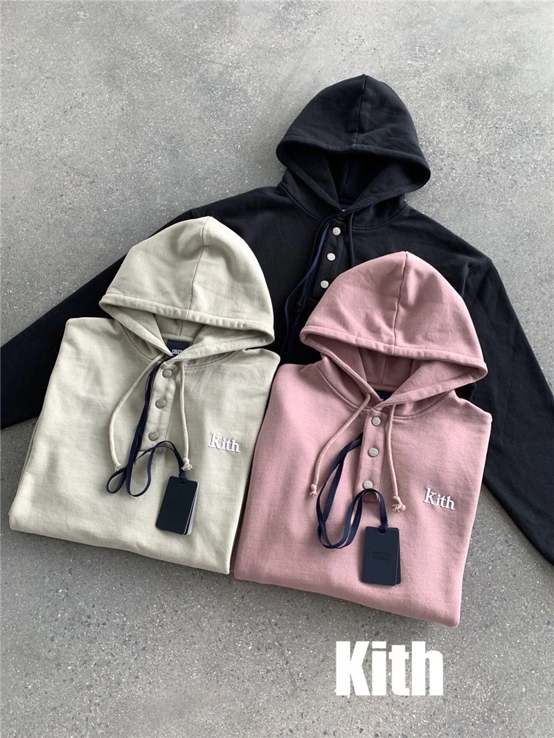 

Embroidered Kith Logo Hoodie Men Women 1:1 High Quality Pullover KITH Hoodies Thicken Sweatshirts Oversized