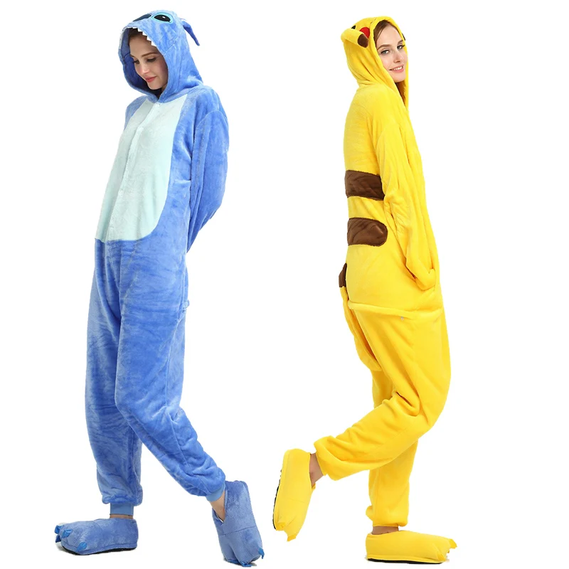Костюм единорога для взрослых Pikachu Kigurumi onesies фланелевые пижамы семейные вечерние
