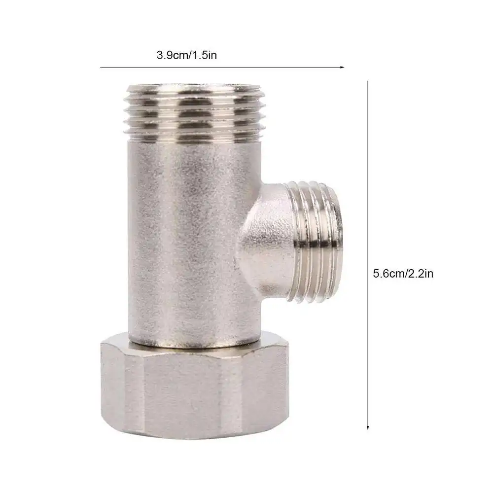 

1* Quality Brass T Adapter Shower Head Diverter Valve 3-Way Bathroom Toilet