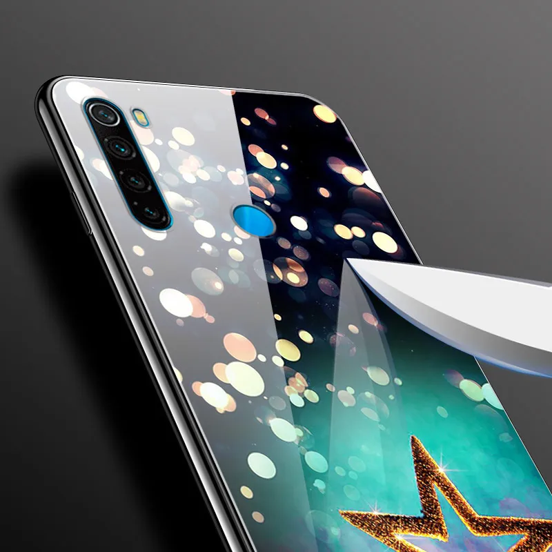 Для Xiaomi Redmi Note 8 чехол из закаленного стекла с печатным жестким чехлом для Xiaomi Redmi Note 8 Note8 чехол для Redmi Note 8 Pro Бампер
