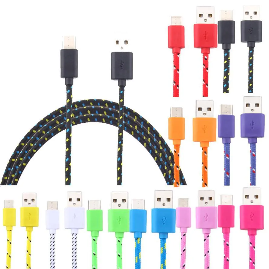 123 м 10 цветов круглый плетеный кабель для передачи данных Huawei Type c USB Android мобильный