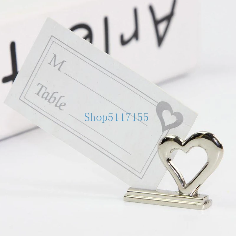 

Heart Shaped Table Card Holder with Blank Card Romantic Love Place Card Holder for Wedding Party Decoration