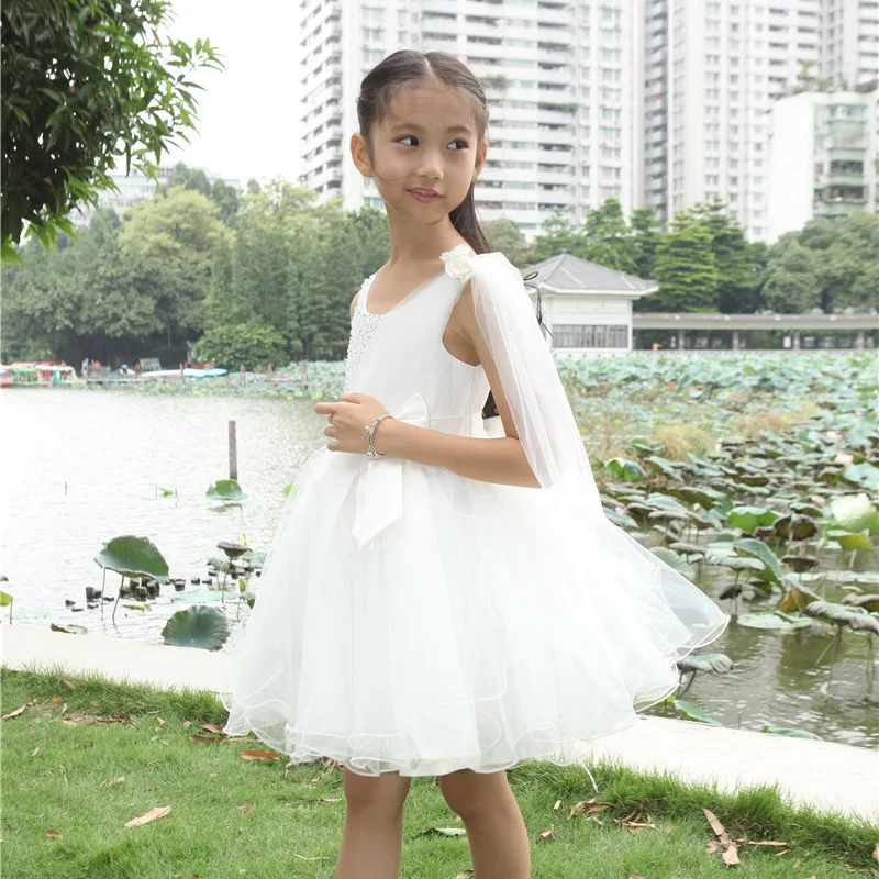 Белое платье принцессы для маленьких девочек свадебные и вечерние платья детей