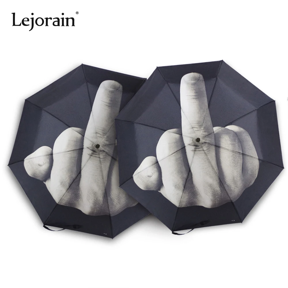 

Middle finger umbrella rain pocket folding automatic umbrella funny men umbrella windproof with a picture woman free shipping