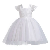 kids white lace wedding dress exquisite tutu princess skirts tulle bridesmaid gown children birthday party clothing for girls