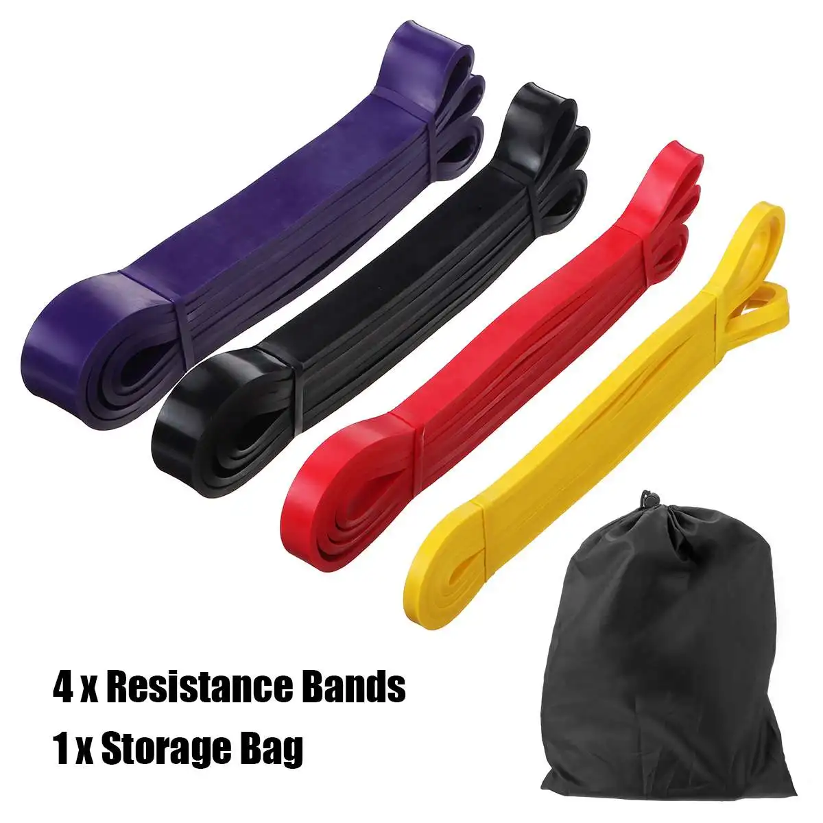 

4pcs Set Pull Rope Yoga Resistance Bands Rubber Loops Strength Pilates Fitness Gum Equipment Elastic Bands Fitness Training Gym