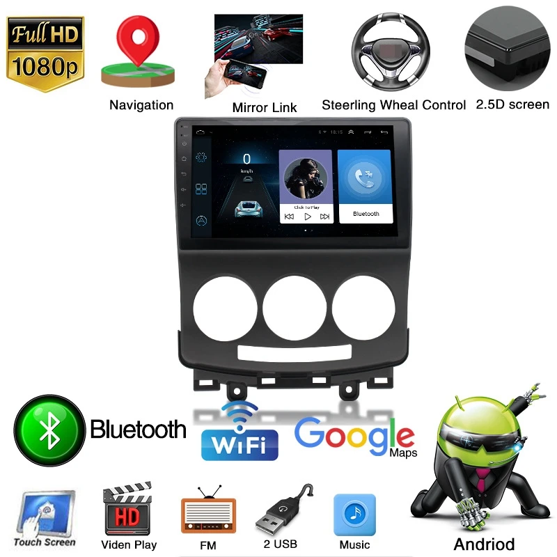 1 + 16G Android 8 автомобильный Радио мультимедийный плеер для Mazda 5 2010-2013 навигация GPS 2 Din