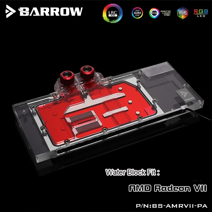 

Barrow gpu Блок для AMD Radeon VII, GPU с водяным охлаждением для карты AMD Radeon VII, 5v 3-контактный оптический разъем