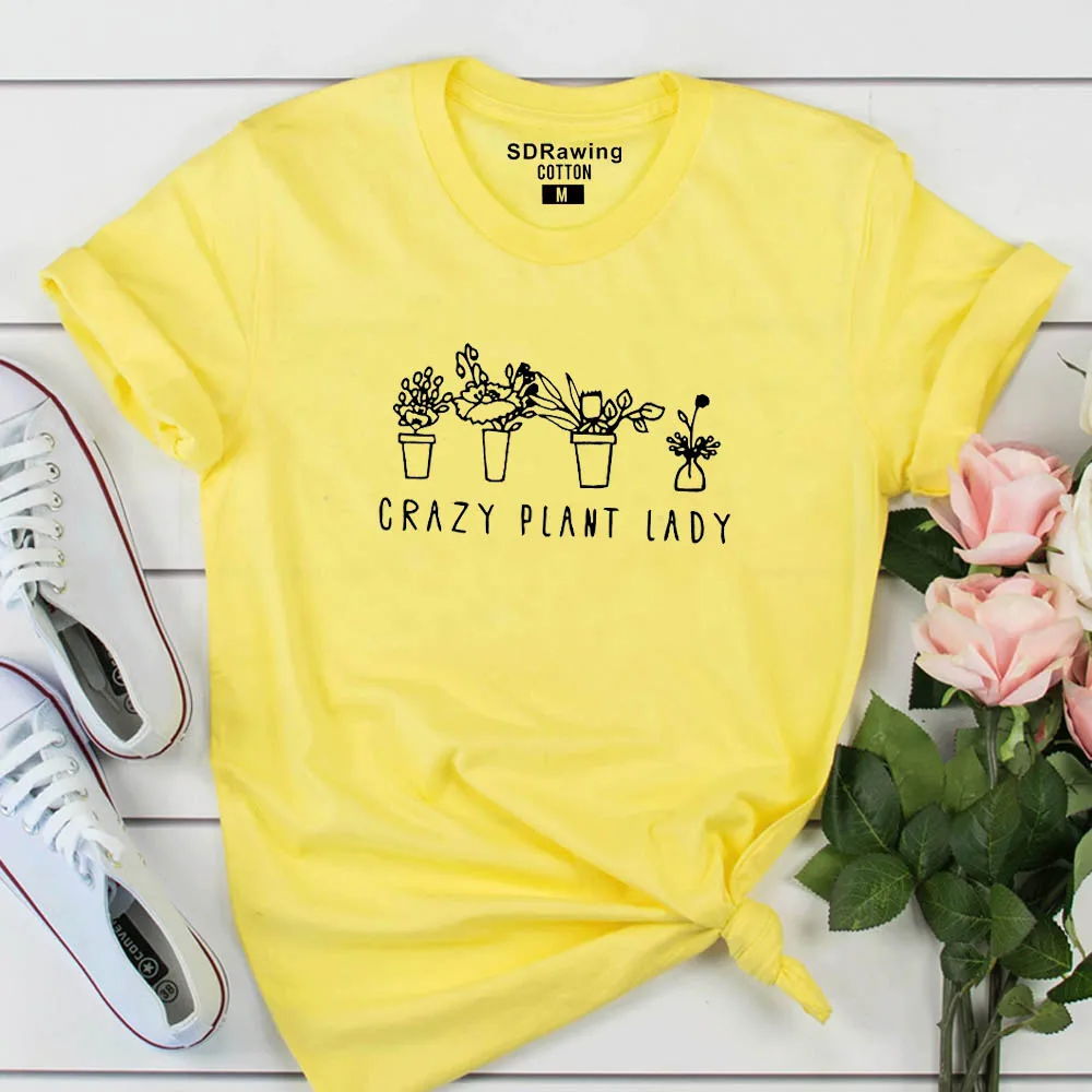 Футболка женская с принтом сумасшедших растений топ графическим рисунком для
