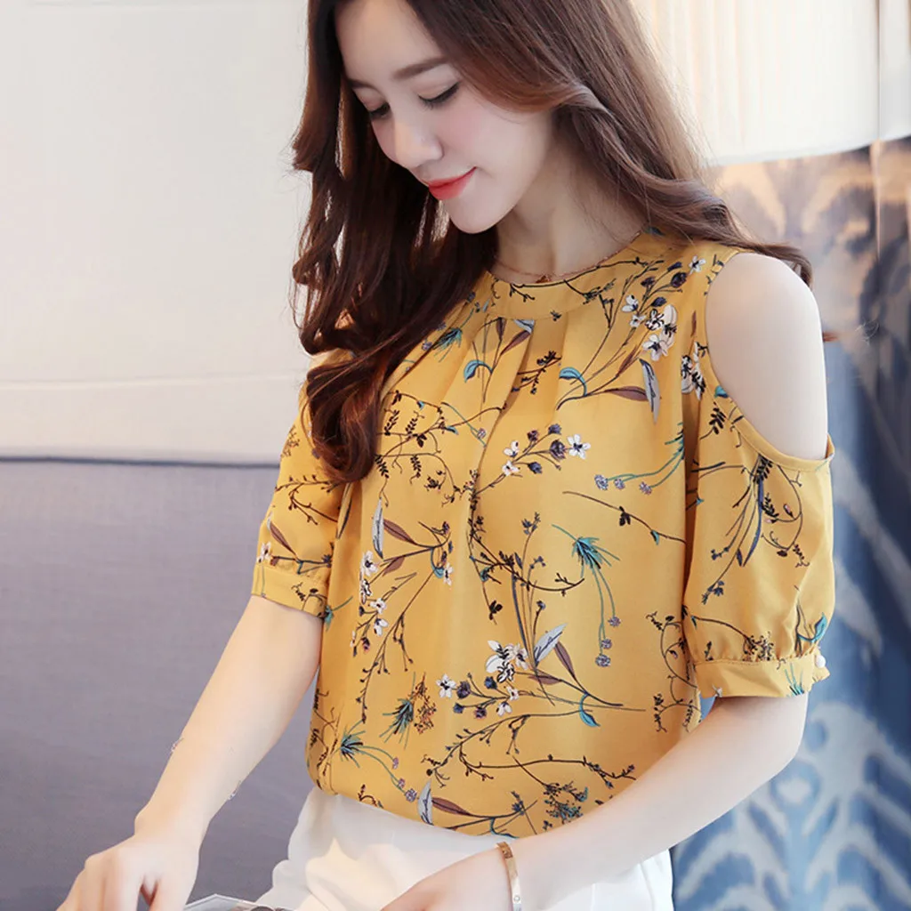 Женские блузки пикантные топы с открытыми плечами повседневный милый женский