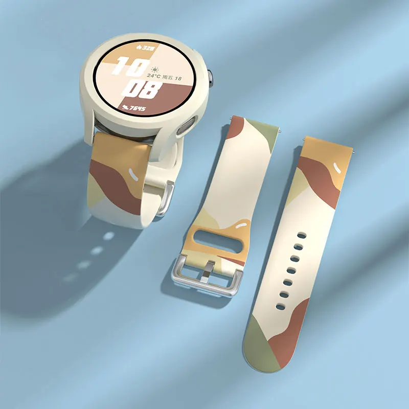 22mm 20mm Morandi Liquid Silicone strap for Samsung Galaxy watch 5/4 46mm/Active 2 42mm/Huawei watch GT GT2 for Amazfit Bip band