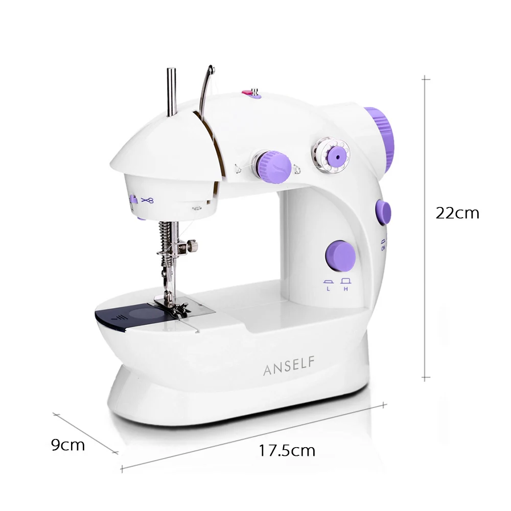 Электрическая швейная машина бытовая двухскоростная мини с двойной нитью
