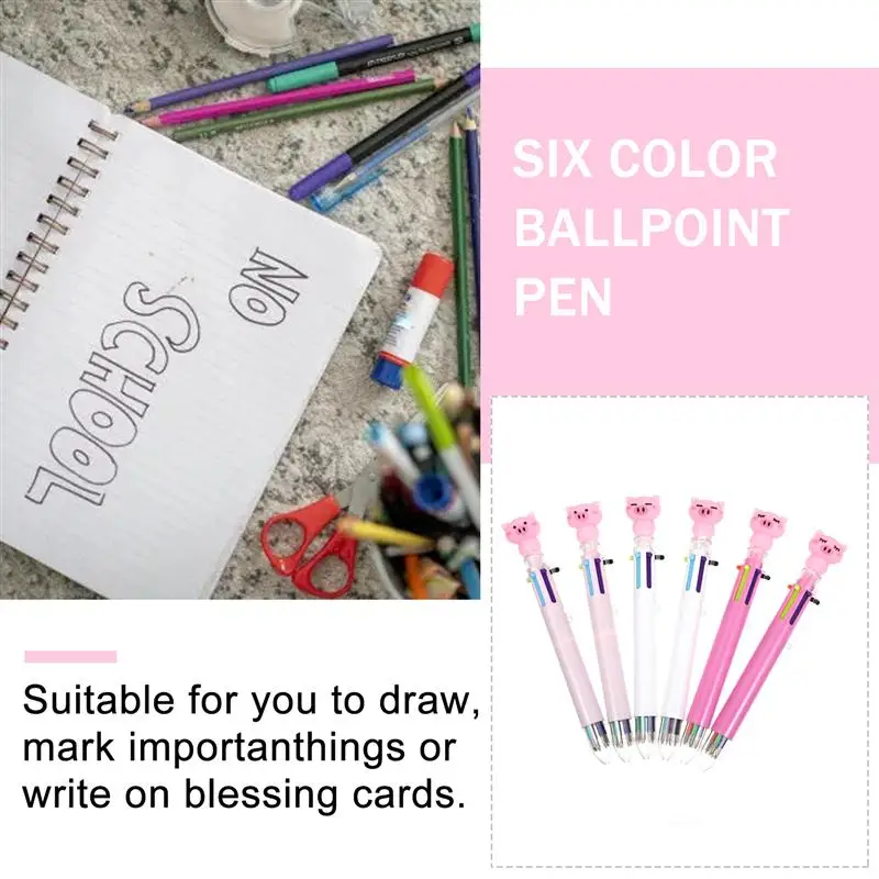 

6/12Pcs Colored Ballpoint Pens Students Stationeries School Supplies for Student