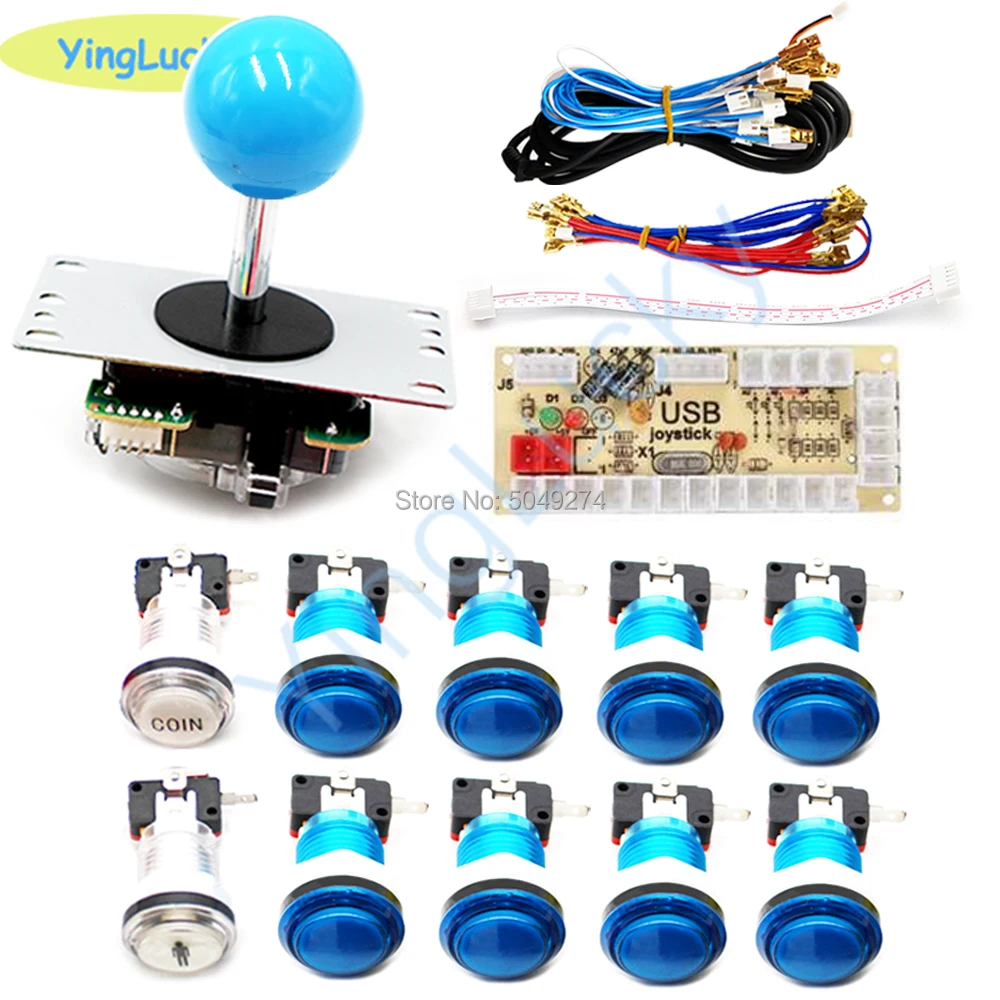 Zero Delay Arcade DIY kit части Аркады Связки sanwa Джойстик 5 в led кнопка USB к ПК/Raspberry Pi