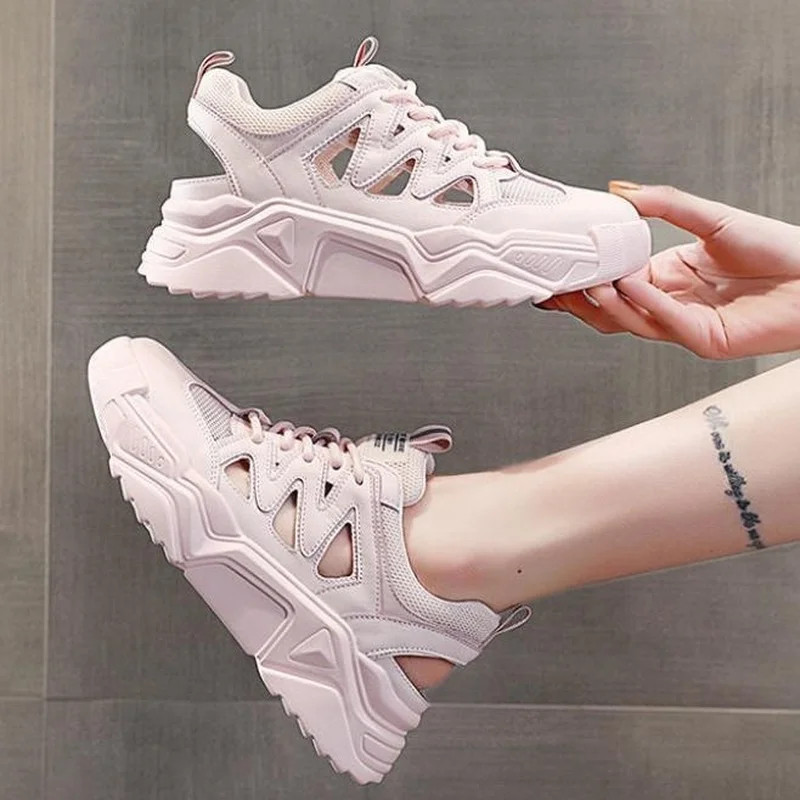 

2021 new breathable summer super fire Torre shoes women's online celebrity College wind mesh thick bottom hollow casual sneakers