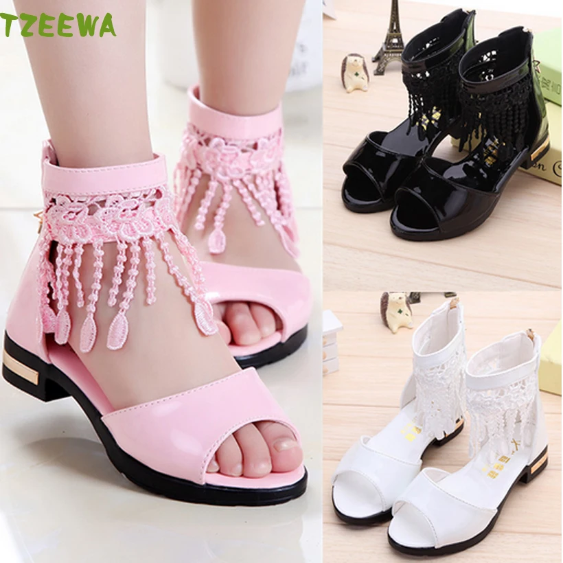 2021 летние туфли на плоской подошве для девочек модная одежда Сандалии принцесса