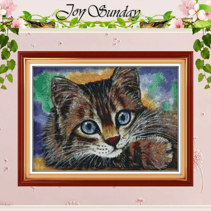 Набор для вышивки крестиком кошка с голубыми глазами 11CT 14CT|cross stitch kits|cross 11ctcounted cross