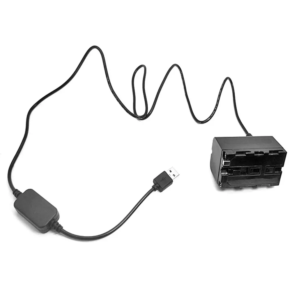 DC 5V USB Drive Power Cable+ NP-F750 NP-F550 NP-F970 Battery DC Coupler for Nanguan YongNuo Godox Photography LED Light Lamp