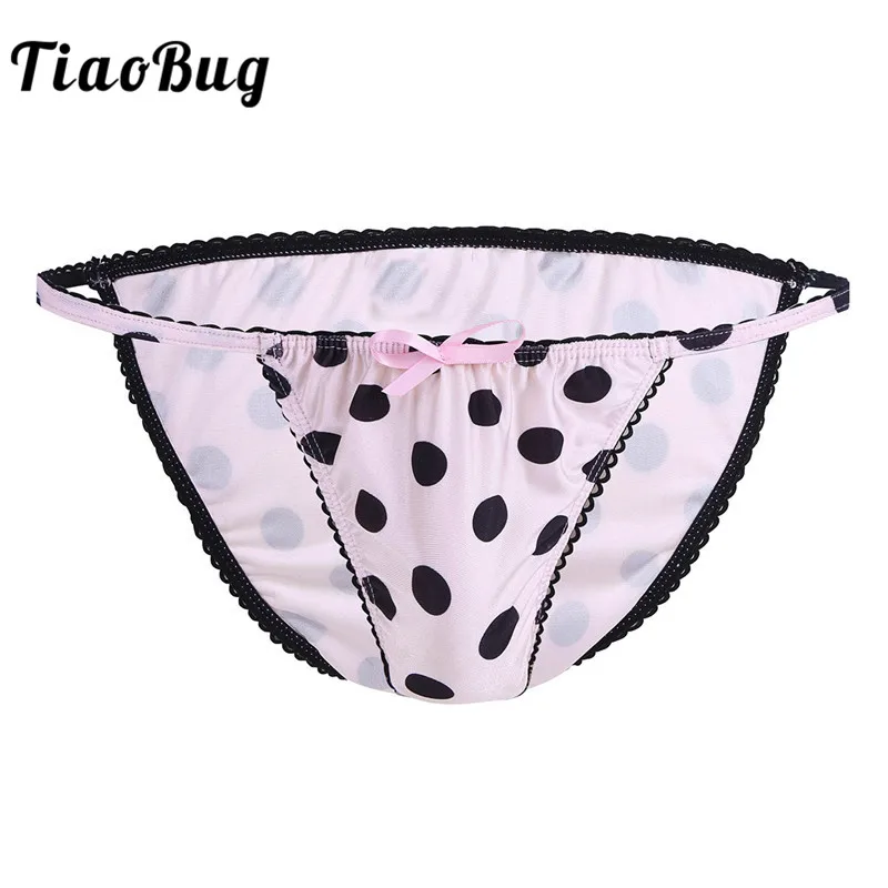 Трусы бикини мужские в горошек с бантом|Трусы-брифы| |