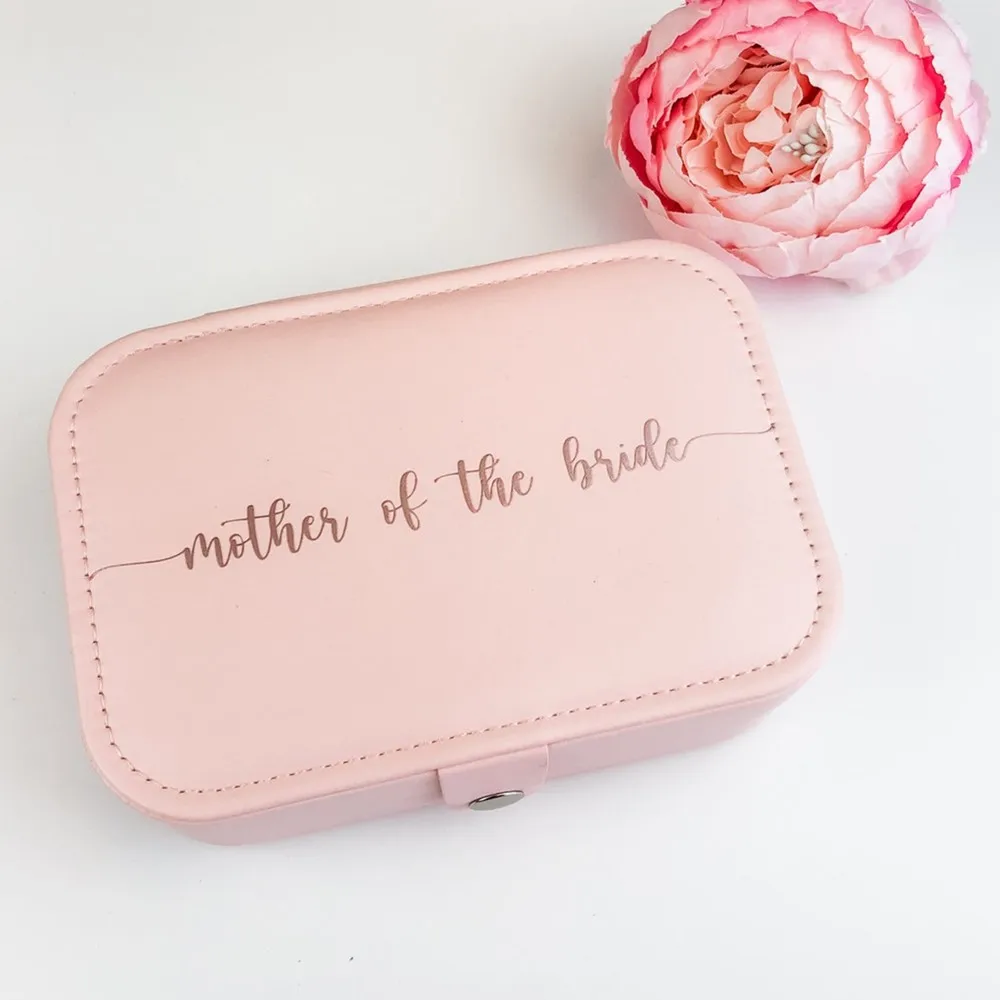 

Personalised Bride Travel Jewelry Box, Customized Bridesmaid Party Gifts, Travel Jewellery Cases with name, Birthday Gift