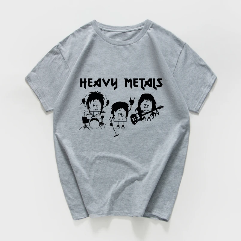 

Heavy Metals T Shirt women cotton streetwear hip hop Chemistry Periodic Table Rock Roll Music Physics Biology punk tshirt women