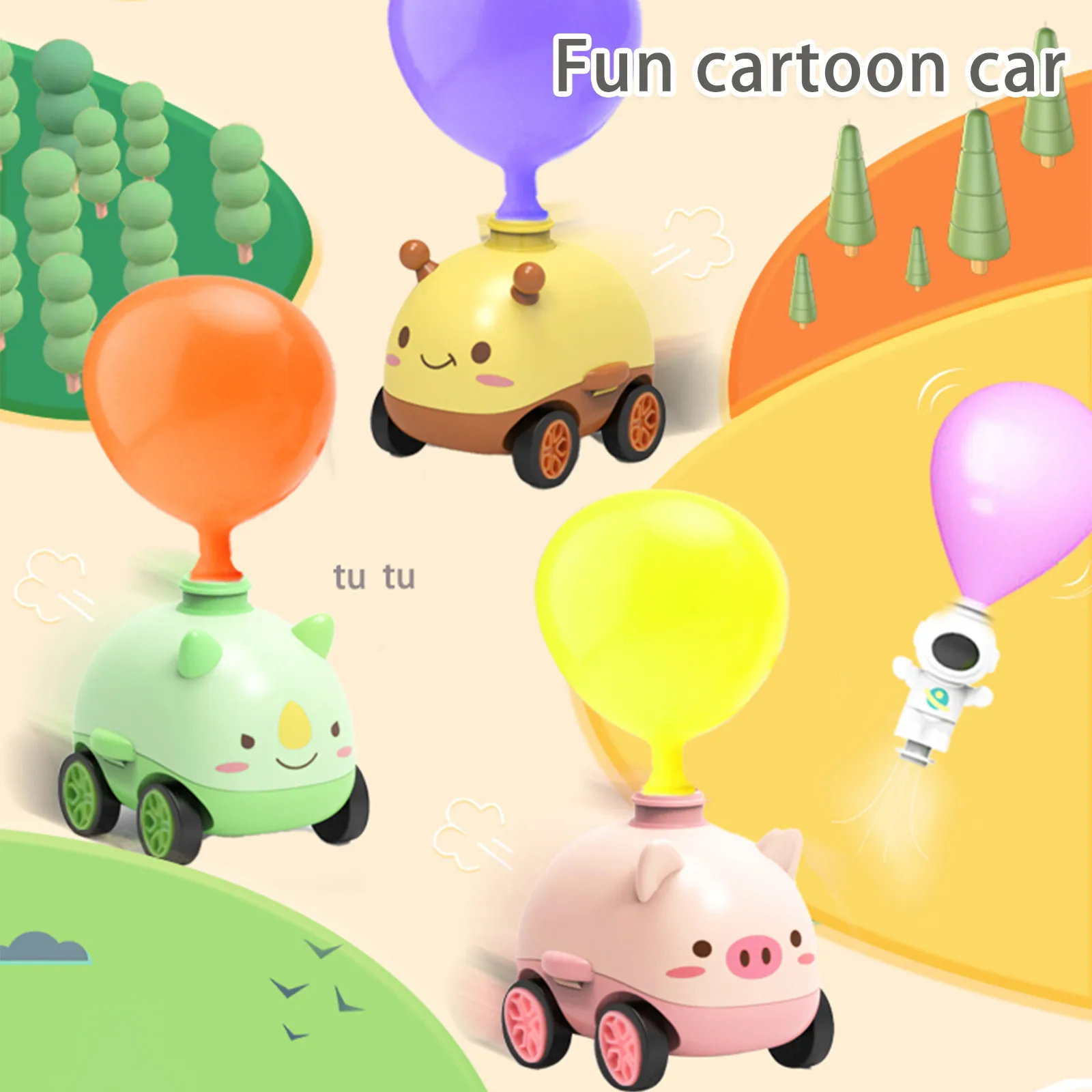 

New Power Balloon Car Toy Montessori Toys Education Experiment Toy Puzzle Fun Inertial Launch Tower Cars Toys For Children Gift