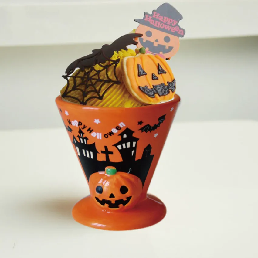 2 шт Хэллоуин Тыква призрак Новые Креативные искусственные торт десерт чаша