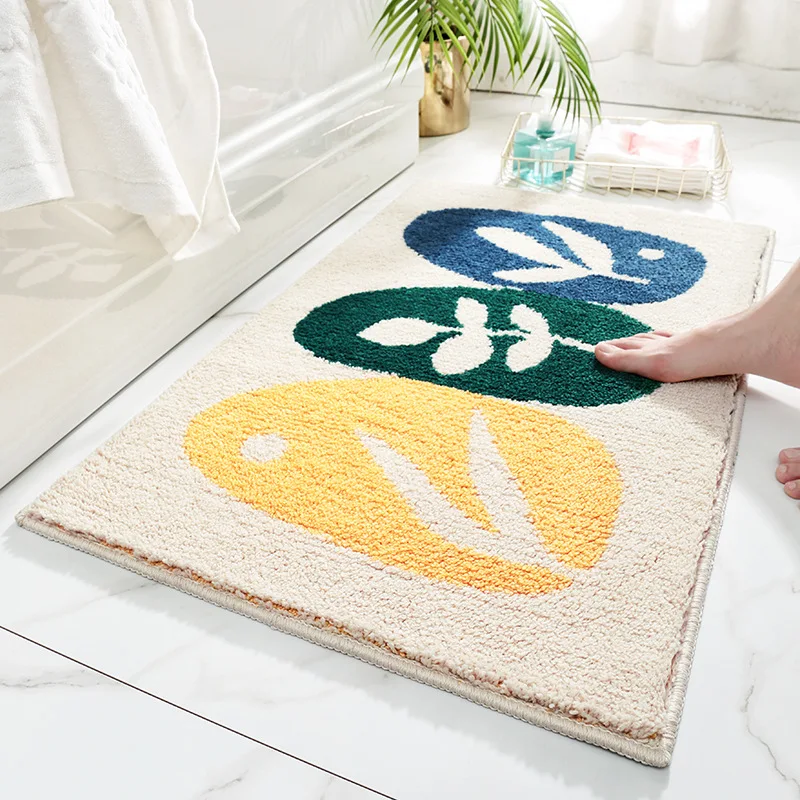 

Non-slip Jacquard Floor Mat Home Rug Foot Pad Toilet Bathroom Absorbent Pad Rectangle Carpet