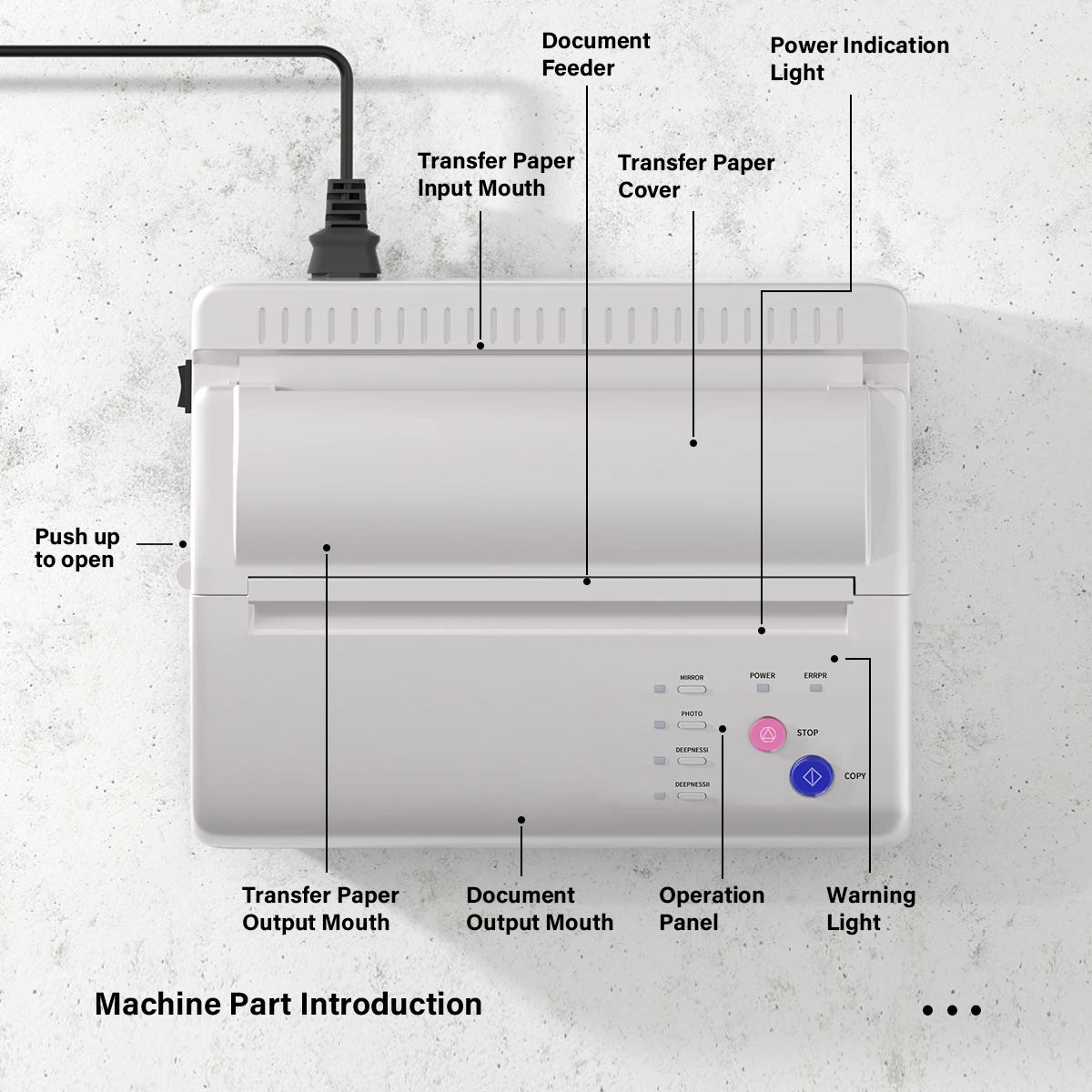 Тату-машина JOSI серебристого цвета A4 принтер для рисования термокопия Фотокопия