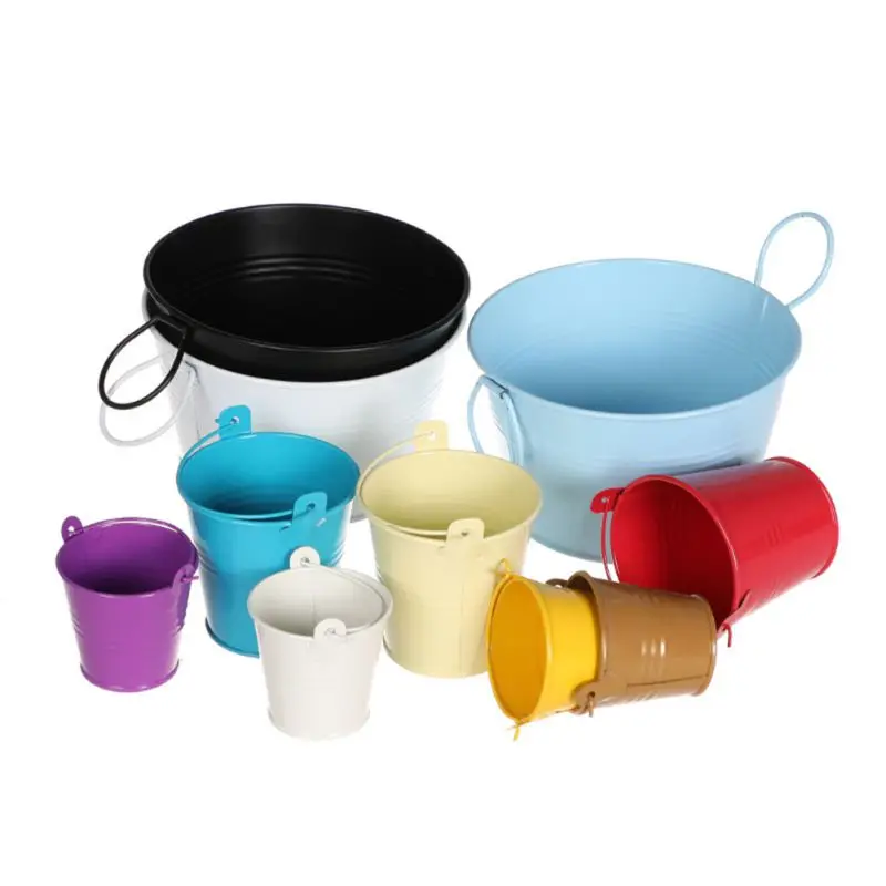 Tinplate Buckets Pails Candy Boxes Plant Flower Pots Wedding Supply Home Decoration Craft Desktop Storage Organizer | Дом и сад