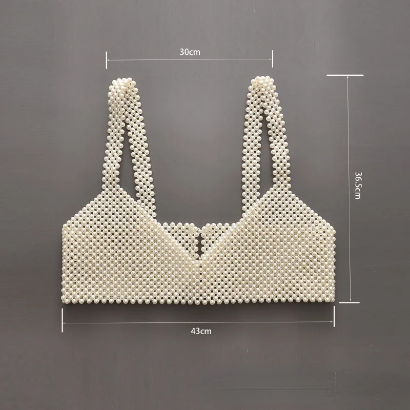 

Fully hand-woven pearl sling underwear fashion sexy female banquet wedding corset nightclub disco sparkling stage dressmatching