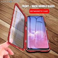 360 Magnetic Adsorption Flip Double Glass Case For Huawei P20 P30 Lite Mate P40 Pro Honor V10 V20 V30 20i Full Cover