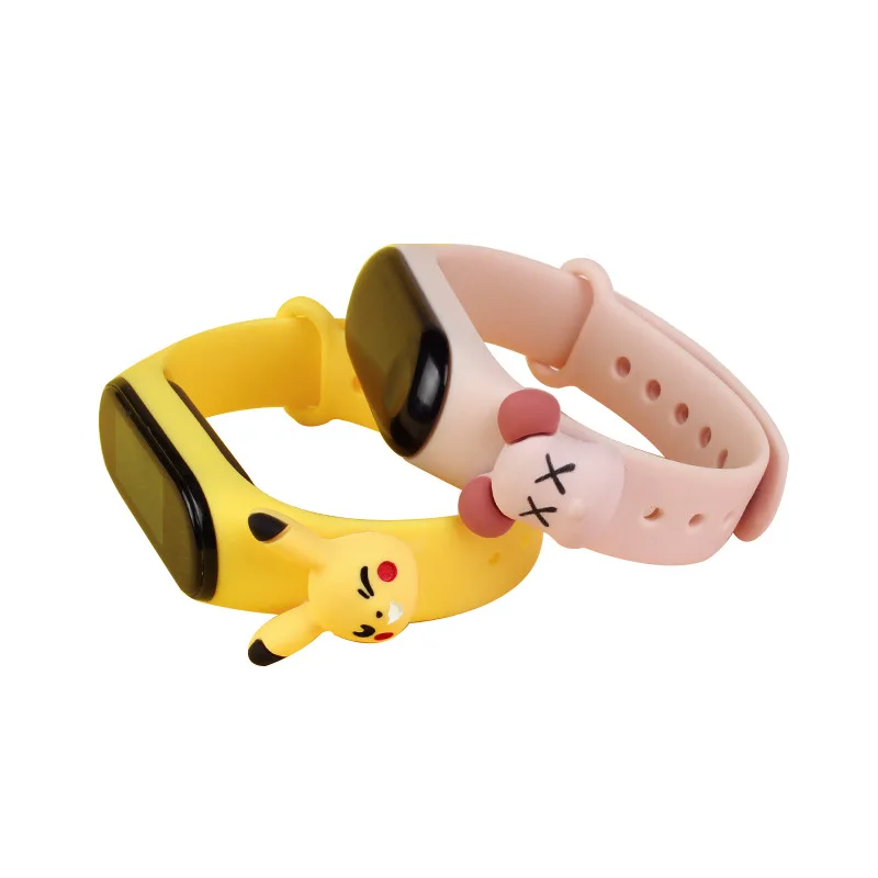 

Cute 3D Cartoon Bracelet Silicone Strap Wristbands Accessories For Mi Band 5 4 wristband Replacement Strap for Xiaomi
