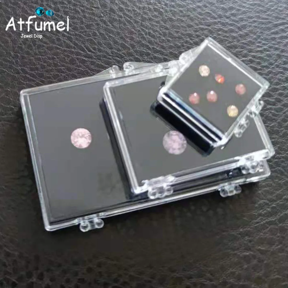 Classic Clear Gem Jewelry Display Storage Box Diamond Organizer Gemstone Teaching Specimen Packaging | Украшения и аксессуары