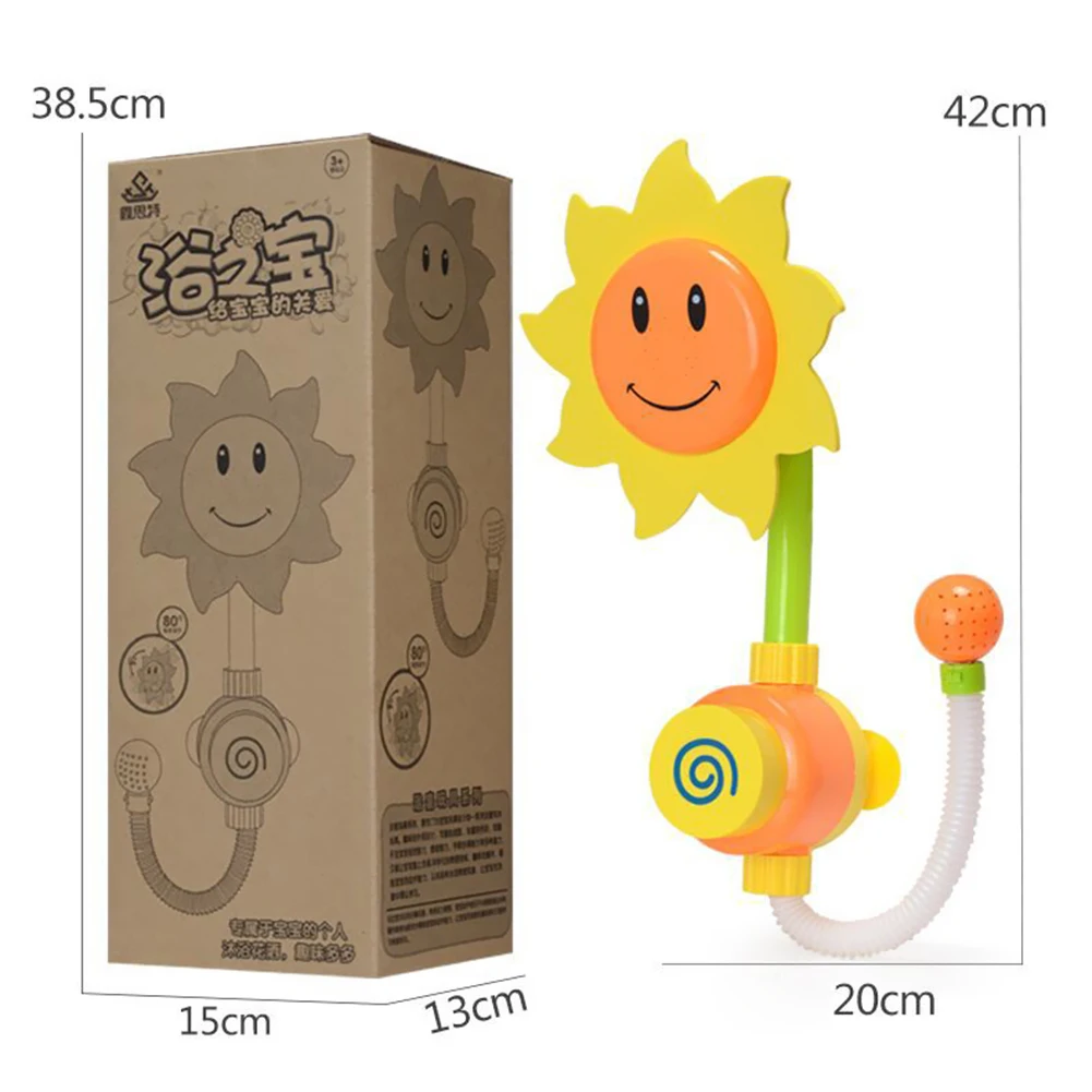

Baby Bath Toy Sunflower Faucet Spray Kids Water Game Bathroom Sprinkler Toy