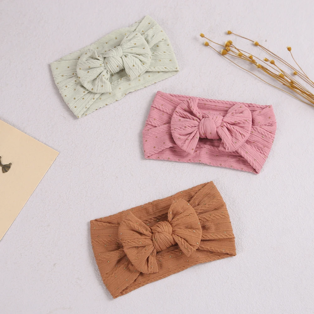 

32 Colors Cable Knit Bowknot Baby Headband Newborn New Star Bow Hairband for Children Elastic Kids Turban Baby Hair Accessories