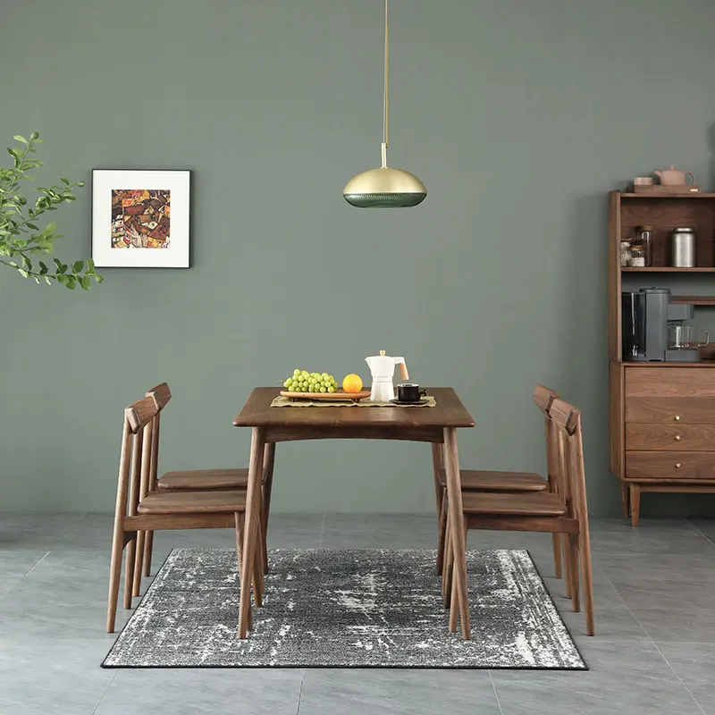 

Louis fashion Nordic wood dining chair simple modern back