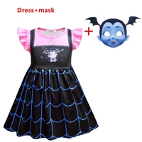 kids vampire costume girl headband girls princess dresses vampirin children birthday party fancy cosplay clothing